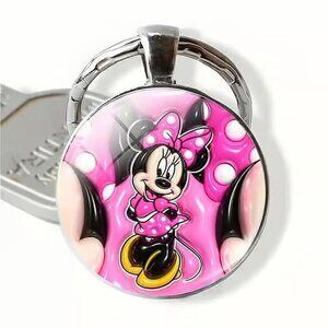 Stainless Steel MINNIE MOUSE Keyring Keychain Accessory